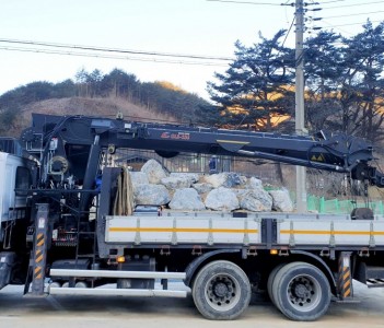 사북호텔 건축자재 및 철근 운반 사북크레인